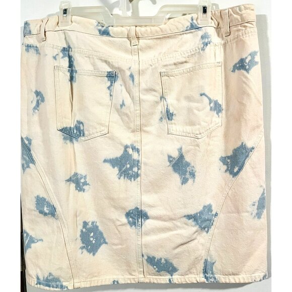 Tie-Dye Denim Skirt By Gabriella For Future Collective Size 18Front Slit - Picture 2 of 4